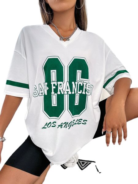 

letter graphic drop shoulder tee n8zc#, White