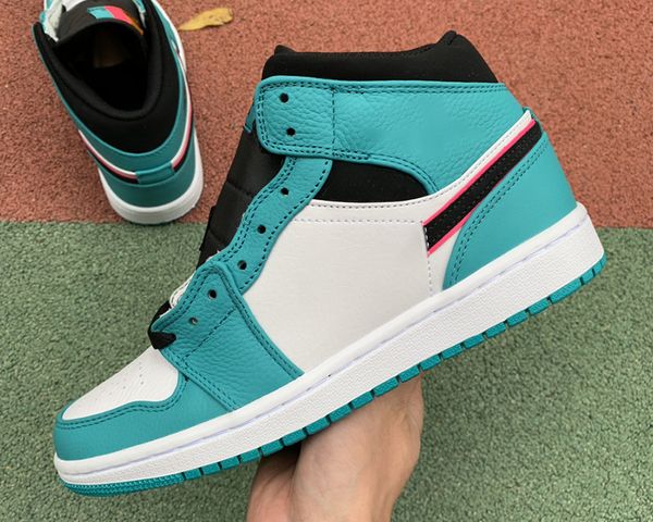 

5a shoes authentic jumpman 1 1s classic mid mens basketball retro south beach unc hyper royal light green white bred toe men