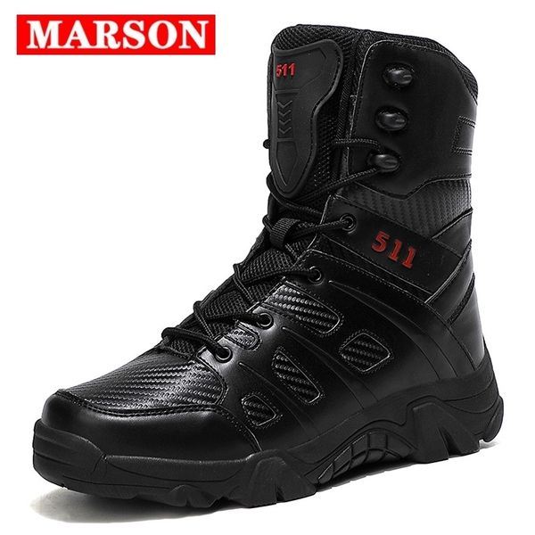 

new vogue men boots work safety shoes men sneakers male highrise outdoor hiking boots explosions tactical boots plus size 210315, Black;brown