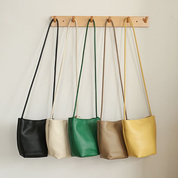 

dhl30pcs stuff sacks women pu plain bucket shaped crossbody bag mix color