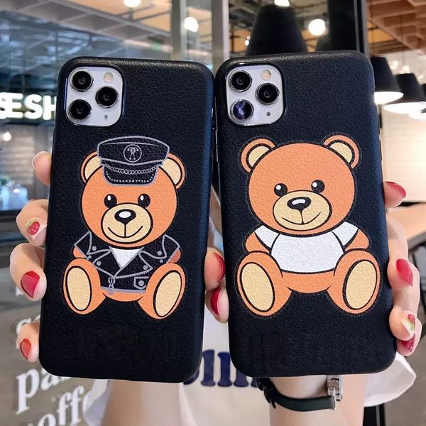 

case designer cartoon bear suitable for iphone 11 pro max mobile phone case xs/xr leather 7p soft 8plus female models