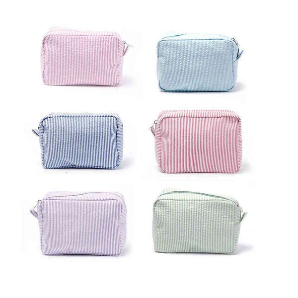 

seersucker cosmetic bag multi candy colors rectangle makeup bag women accessories gift light material storage bags