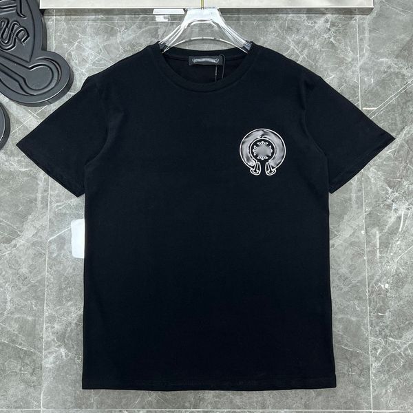 

summer mens luxury t shirts ch brand fashion men tees horseshoe cross designer tshirts loose women shirt classic man hip hop sweater sanskr, White;black