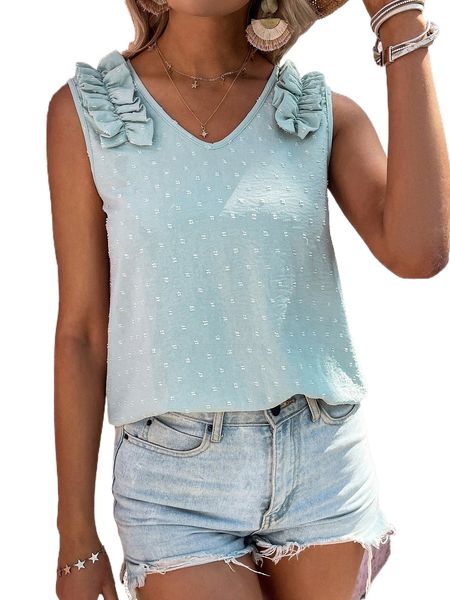 

swiss dot f.rill trim b.louse a32a#, White