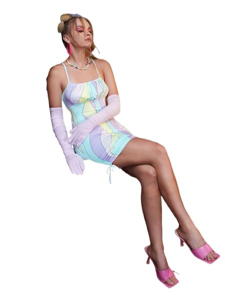 

x minor miracles colorblock drawstring ruched bodycon dress e6ko#, Black;gray