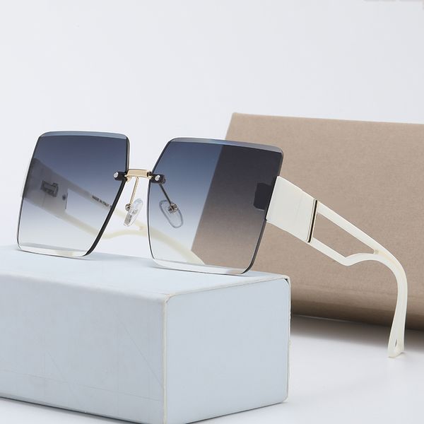 

designer sunglasses european and american high-end sunglasses women's rimless glasses fashion uv protection, White;black