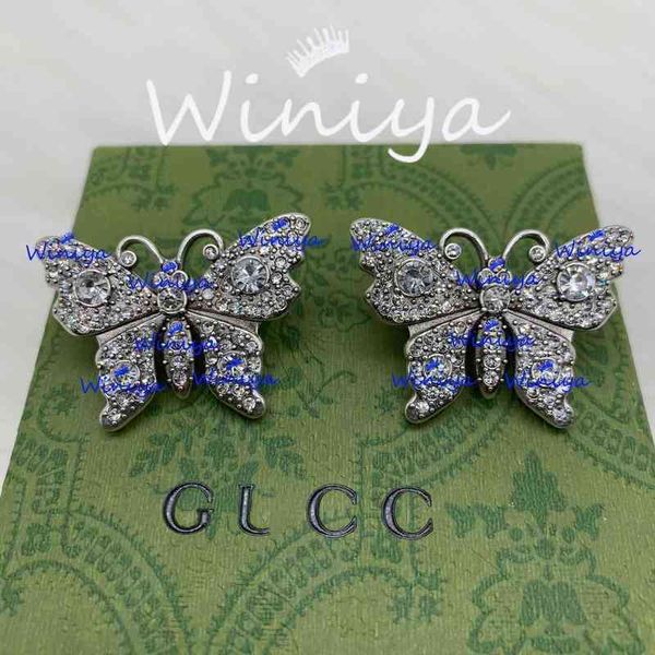 

factory outlet earrings new full diamond temperament female personality cool style fashion silver needle earrings, Golden