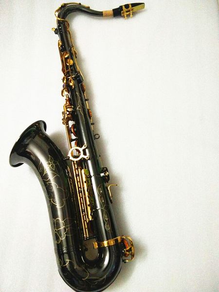 

black nickel gold tenor saxophone in b flat tune musical instruments professional performance gift