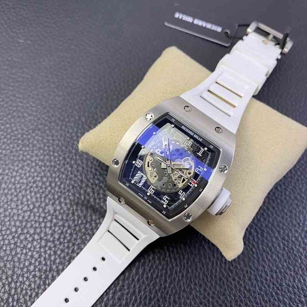 

luxury mens mechanical watch richa milles rm010 movement rubber watchband swiss wristwatches, Slivery;brown