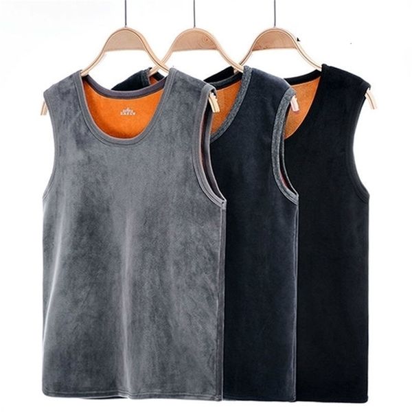 

for man keep warm underwear men mens winter thermo shaping large size male vest comfortable with velvet #htyus 220803, Black;white