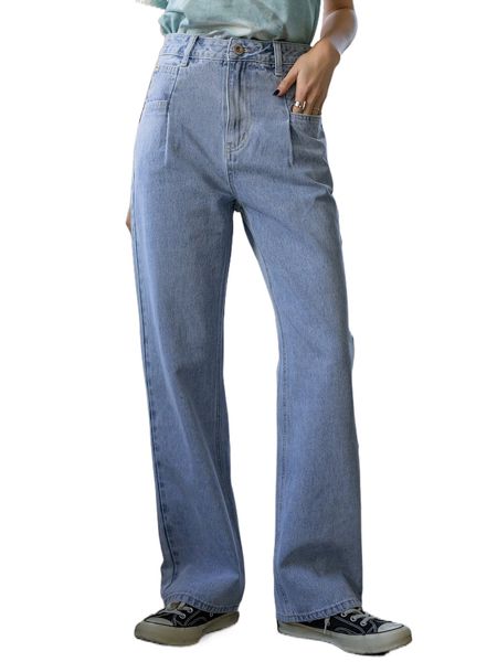 

dazy high waist straight leg jeans y1fz#, Blue
