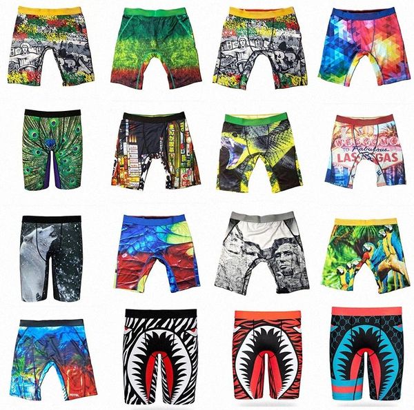 

designer mens underpants boxers women printed trendy hip hop sports underwears random style quick dry pants beach swimtrunks, Black;white