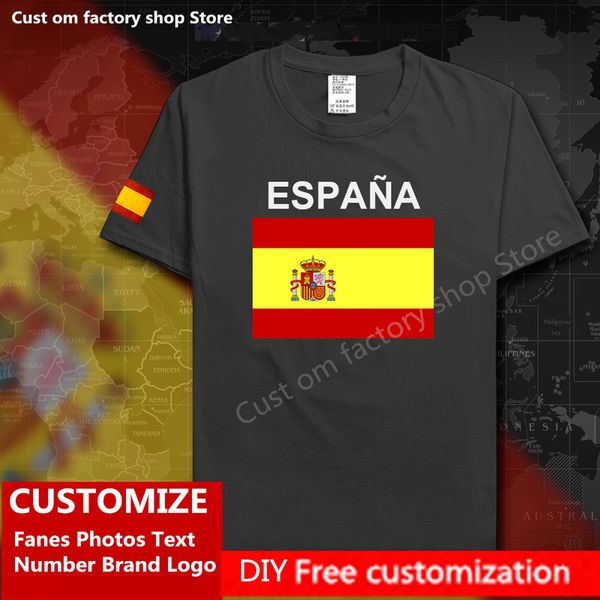 Maglietta Spagna Espana Maglietta personalizzata Jersey Fans Nome fai da te Numero Marca Maglietta High Street Fashion Hip Hop Maglietta casual allentata 220616