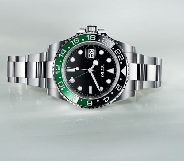 

2022 new men's luxury watch designer ceramic ring 40mm size 316 fine steel automatic mechanical movement folding safety buckle, Slivery;brown