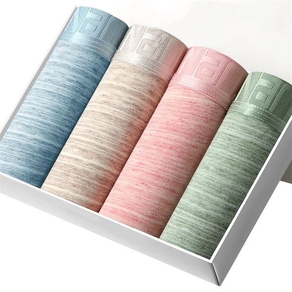 

men underwear cotton boxers panties comfortable mens underpants solid cuecas trunks brand shorts men boxer lj201110, Black;white