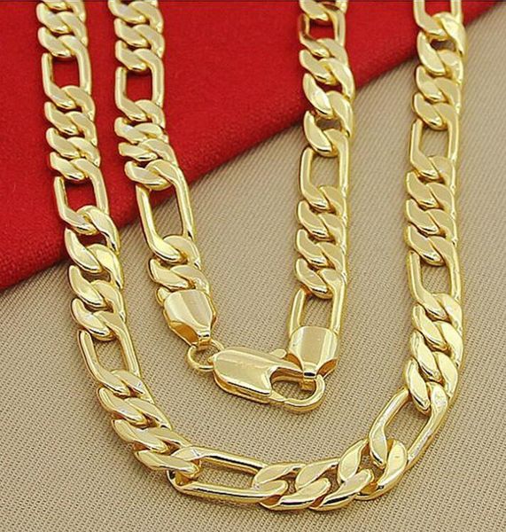 

men's 18k yellow gold filled necklace 8mm wide chain 23.6" 45g, Silver