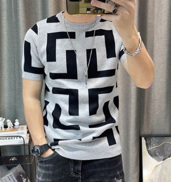 

sleeve men's short t-shirts knitting multicolor t-shirt men slim streetwear contrast t shirt tee homme social club outfits tshirt 9ua7, White;black