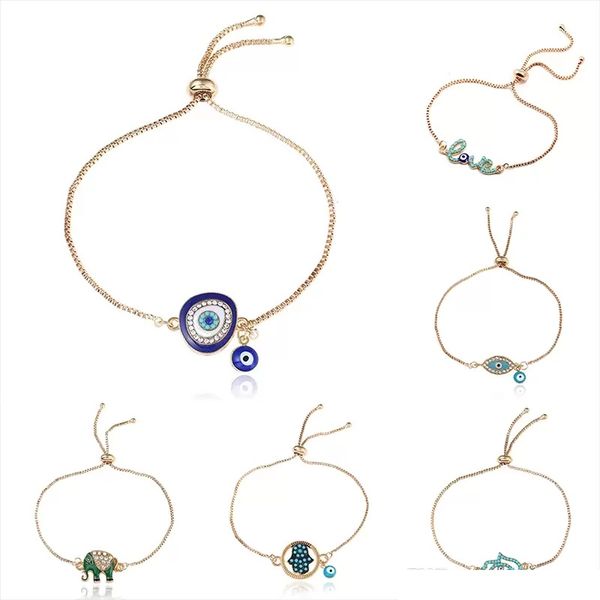 Turquia azul mal pankets do olho do mal para homens Boa sorte hamsa mão elefante amor charme chains ajuste bangle jóias de moda