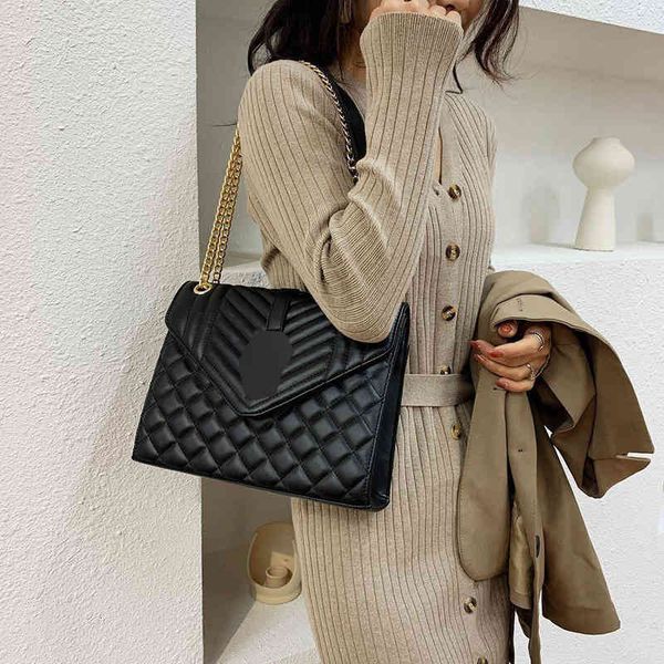 

designer bags 2023 new european and american lingge women's fashion simple texture one shoulder msenger chain large capacity tote purse