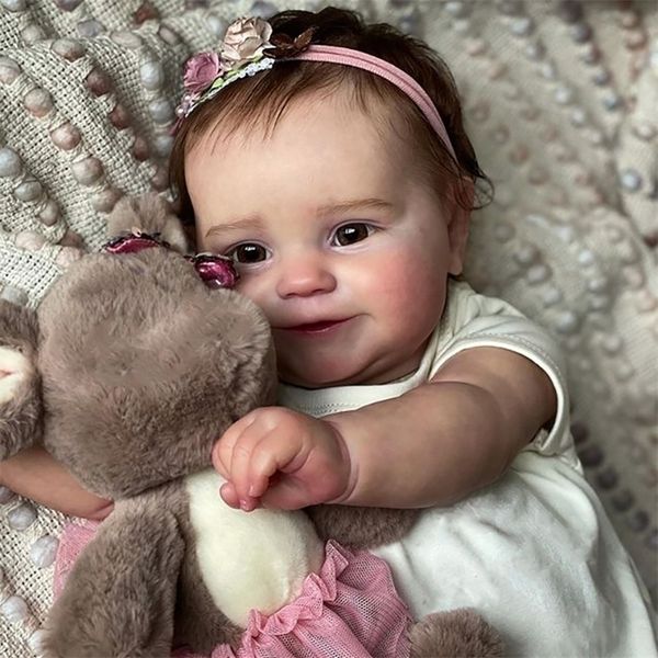 50 cm de corpora integral Silicone Reborn Doll Doll Maddie Pintura manual com veias visíveis Tons de pele 3D Tons de pele 220815