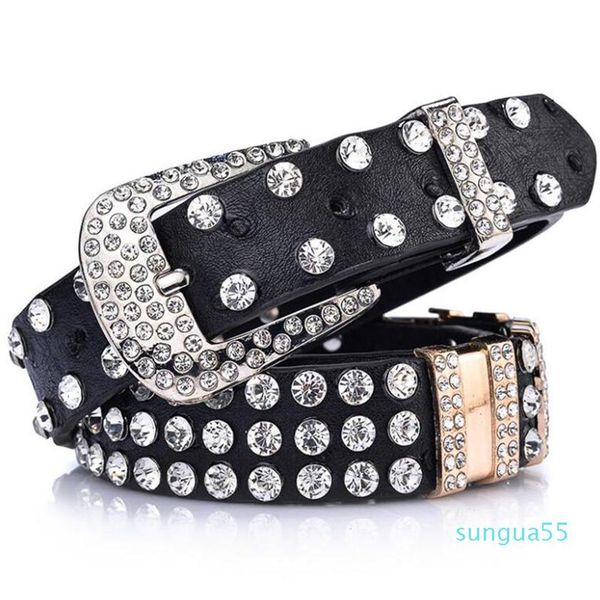 

fashion belts luxury strap diamond belt crystal rhinestone studded cowgirl cowboy for women men designer gift334d, Black;brown