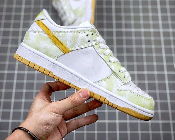 

brand shoes flat chunky dk low yellow white strike women men trainers sports sneakers