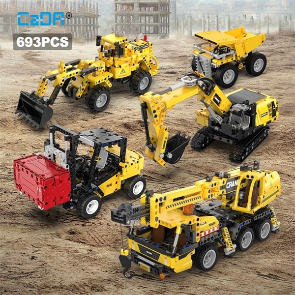 

cada 693pcs city wheelloader car heavy mining truck building blocks diy engineering excavator bricks toy for kids gift 220601