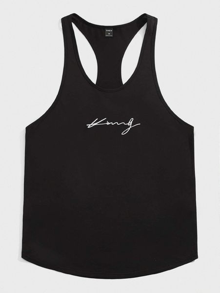 

men letter graphic tank n0n7#, White;black