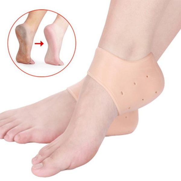 Meias Gel de borracha de silicone de meias Peds anti -rachaduras do salto de rachaduras elásticas de silício de silício Protections de cuidados com a pele do pé