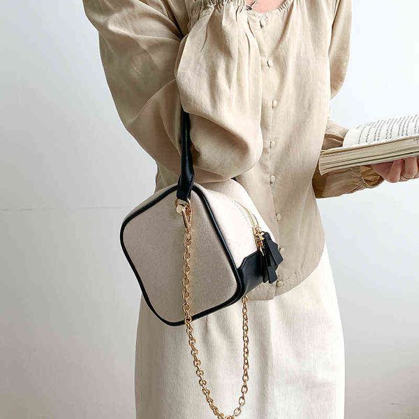 

small canvas korean style for women casual ladies handbags 2022 new luxury simple box shoulder bag shopper crossbody bags