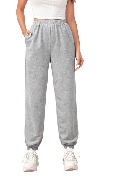 

slant pocket solid pants b7tx#, Black;white