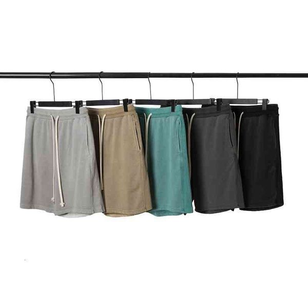 

men's shorts street ins washing old thread splicing high street men's and women's solid color shorts hip hop five point pants, White;black