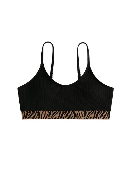 

zebra striped ribbed knit bikini f6aw#, White;black