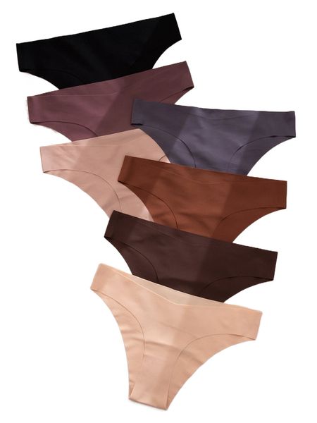 

7pack plain no show panty 21ok#, Black;red