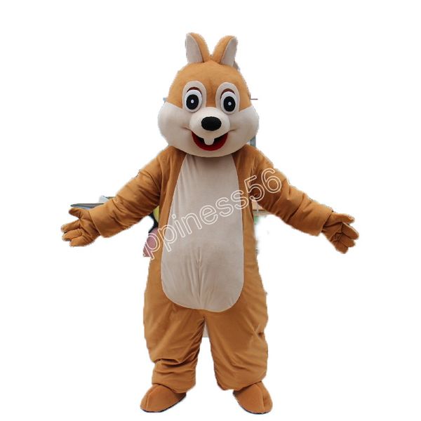 costumi della mascotte scoiattolo adorabile di alta qualità Costume da personaggio dei cartoni animati Vestito da festival all'aperto per feste di compleanno per adulti di Halloween