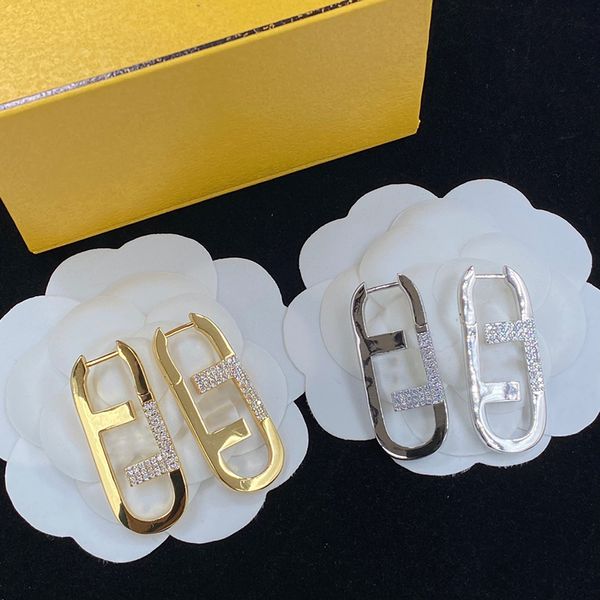 2023 Designer Silber Buchstaben Ohrringe Ohrstecker für Damen Diamanten Gold Ohrring Mode Luxus Ohrringe Schmuck Damen Herren Creolen 2207284D