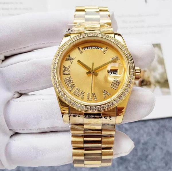 

women watches automatic mechanical watch diamond design stainless steel lady wristwatches 36mm montre de luxe, Slivery;brown