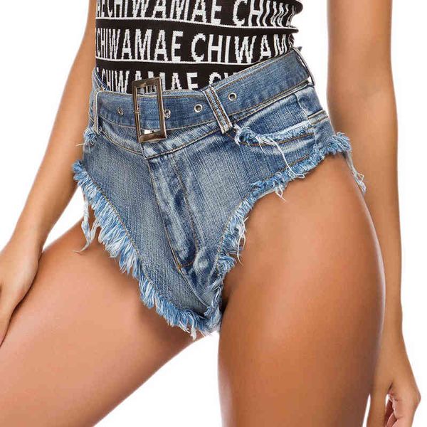 

autumn 679# women's jeans shorts pants low waist hole nightclub wear, Blue