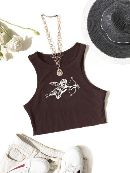 

cupid print tank i9wg#, White