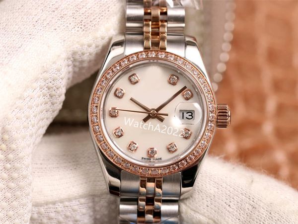 

sx luxury ladies watches 28mm date president cal.2813 movement automatic stainless steel bracelet women's watch wristwatches, Slivery;brown