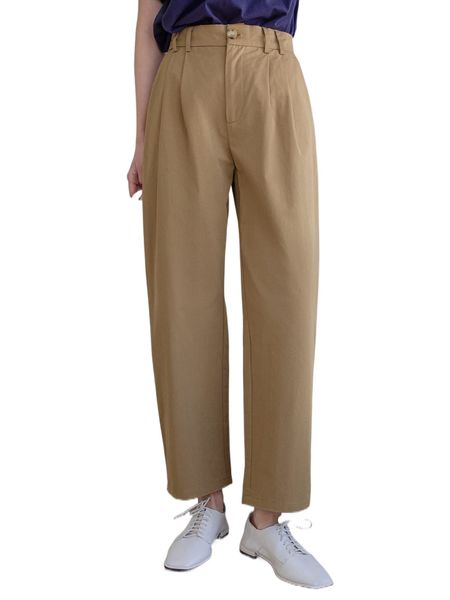 

dazy slant pocket plicated detail pants b1ai#, Black;white