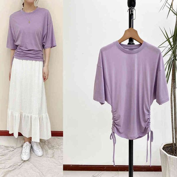 

women's t-shirt p99105 xiaohe ic silk bat sleeve t-shirt, White