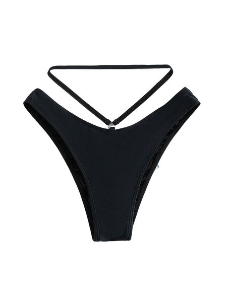 

ring linked bikini bottom 68a9#, White;black
