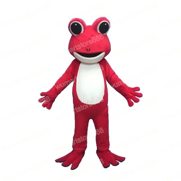 Halloween Roter Frosch Maskottchen Kostüm Cartoon Thema Charakter Karneval Festival Kostüm Erwachsene Größe Weihnachten Geburtstag Party Outdoor Outfit