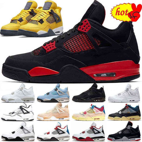 

boots jumpman 4 4s basketball shoes men women black cat red thunder lightning sn