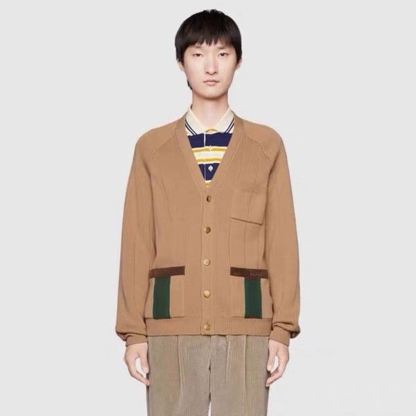 

g designer spring and autumn new women's sweater classic letter double g striped knitted cardigan v-neck loose men's women's, White;black