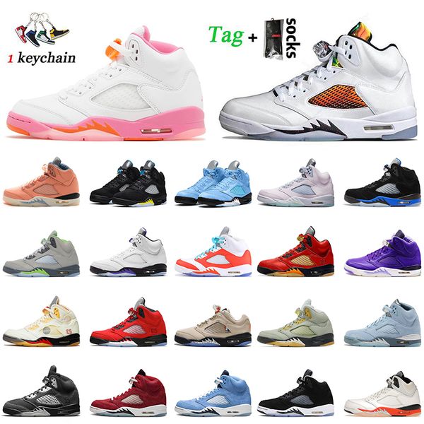 

wholesale women mens jumpman 5 5s basketball shoes pinksicle unc university blue aqua dj khaled x we the sail sneakers