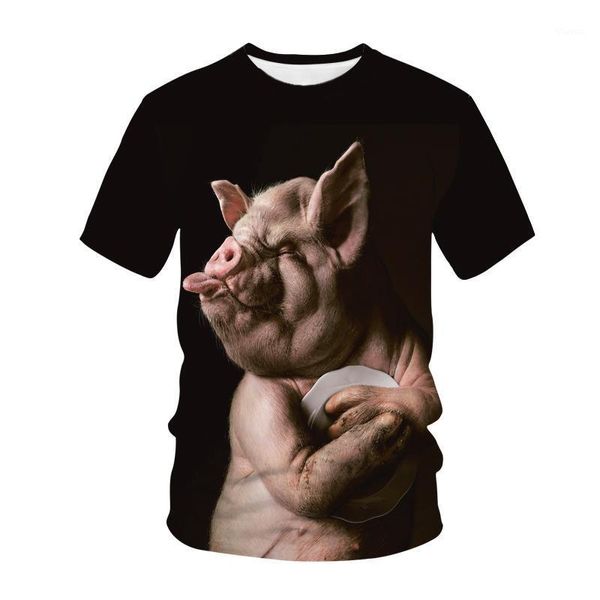 T-shirt da uomo 2022 Divertente Maiale Maglietta Moda Donna Uomo Top Tee Streetwear Magliette Oversize 3d Stampa Novità Animale Abbigliamento per bambini