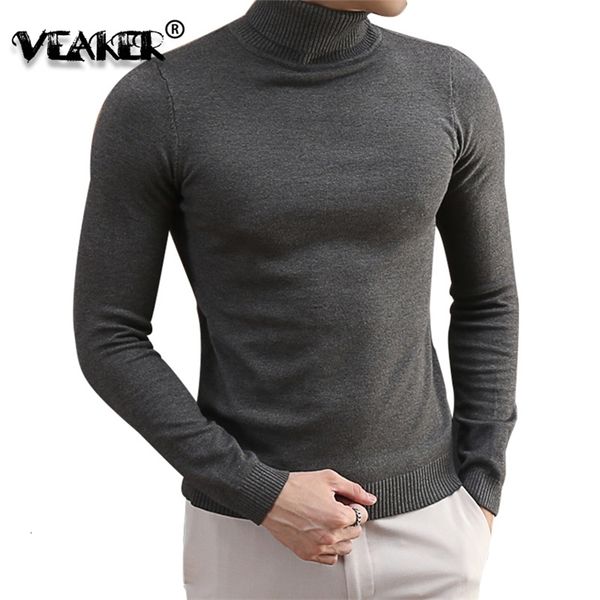 

turtleneck sweaters for men autumn knitted pullovers korean knitwear slim fit solid color casual men's wool sweaters s-3xl 201126, White;black