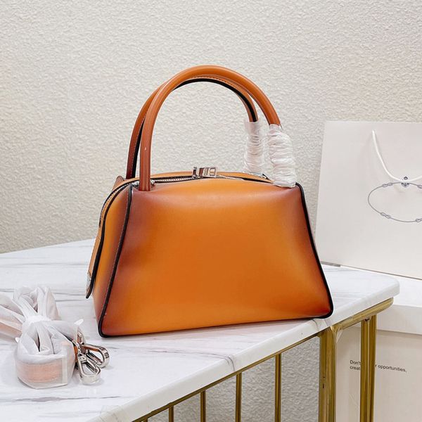 

handbag women genuine leather hand bag shoulder bags triangle fashion letters lady purse adjustable straps